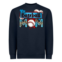 Navy baseball mom with leopard Heavyweight Sweatshirt - Zillion Design Studio