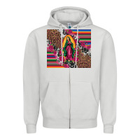 Dove Grey our lady of guadalupe serape background tumbler Zipper Hoodie - Artiststas