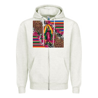 Oatmeal Heather our lady of guadalupe serape background tumbler Zipper Hoodie - Artiststas