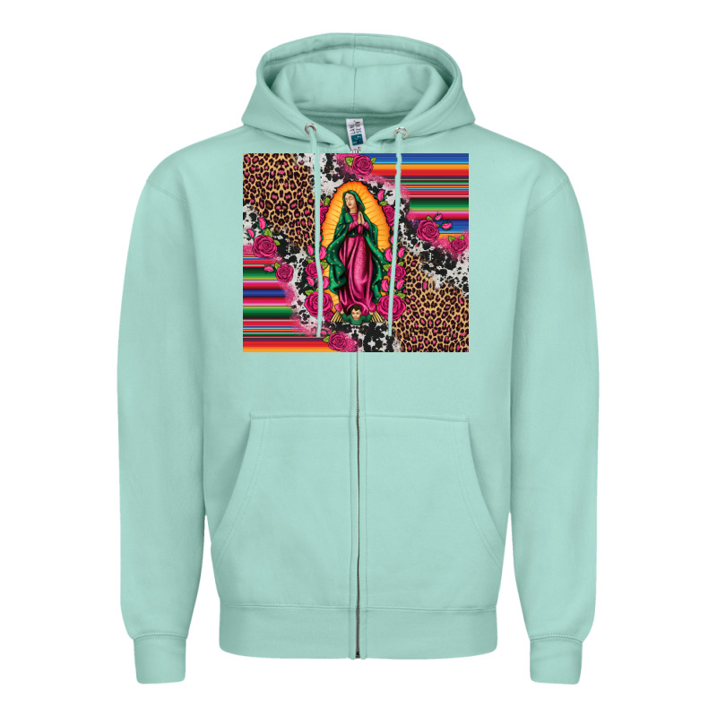 Our Lady Of Guadalupe Serape Background Tumbler Zipper Hoodie by Artiststas | Teevron
