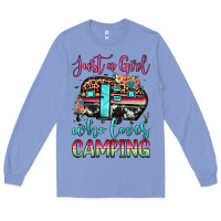 Colony Blue just a girl who loves camping Long Sleeve Tee - JahusDesignShop
