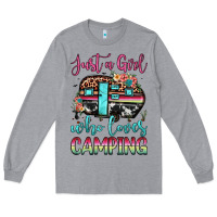 Heather Grey just a girl who loves camping Long Sleeve Tee - JahusDesignShop