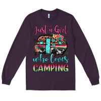 Plum just a girl who loves camping Long Sleeve Tee - JahusDesignShop