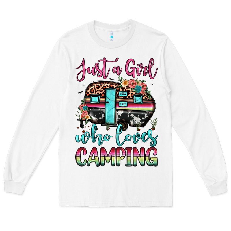 Just A Girl Who Loves Camping Long Sleeve Tee by JahusDesignShop | Teevron
