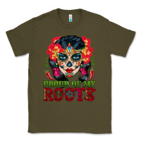 Army Green sugar skull woman proud of my roots Classic Tee - BundleAndBundleShop