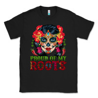 Black sugar skull woman proud of my roots Classic Tee - BundleAndBundleShop