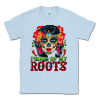 Dusty Blue sugar skull woman proud of my roots Classic Tee - BundleAndBundleShop