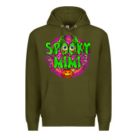 Army Green spooky mimi Premium Hoodie - BundleAndBundleShop