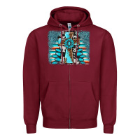 Burgundy cross gemstone background Zipper Hoodie - AdoDesignShop
