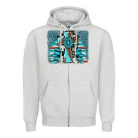 Dove Grey cross gemstone background Zipper Hoodie - AdoDesignShop