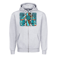 Heather Grey cross gemstone background Zipper Hoodie - AdoDesignShop