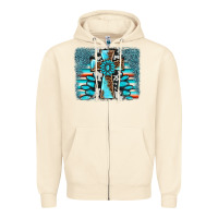 Sandshell cross gemstone background Zipper Hoodie - AdoDesignShop