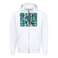 White cross gemstone background Zipper Hoodie - AdoDesignShop