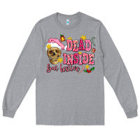 Heather Grey dead inside but festive Long Sleeve Tee - AdoDesignShop