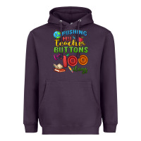 Plum pushing my teacher buttons for 100 days Heavyweight Hoodie - MaliasSmallBusiness