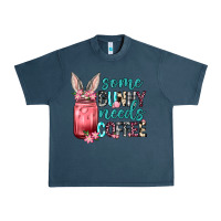 Midnight Navy Some Bunny needs coffee Urban Heavy Tee - Neo Western