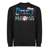 Black baseball mama with leopard Heavyweight Sweatshirt - Zillion Design Studio