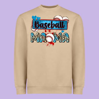Baseball Mama With Leopard Heavyweight Sweatshirt Designed By Zillion Design Studio