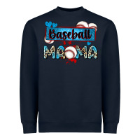 Navy baseball mama with leopard Heavyweight Sweatshirt - Zillion Design Studio