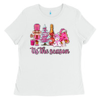White tis the season pink christmas Ladies Tee - AdoDesignShop