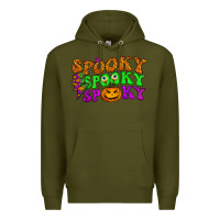 Army Green spooky with lightning bolt Premium Hoodie - BundleAndBundleShop