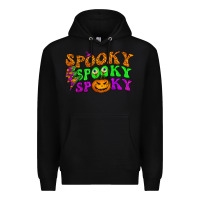 Black spooky with lightning bolt Premium Hoodie - BundleAndBundleShop