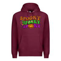 Burgundy spooky with lightning bolt Premium Hoodie - BundleAndBundleShop
