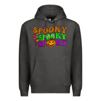 Charcoal Heather spooky with lightning bolt Premium Hoodie - BundleAndBundleShop