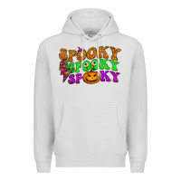 Dove Grey spooky with lightning bolt Premium Hoodie - BundleAndBundleShop