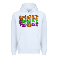 White spooky with lightning bolt Premium Hoodie - BundleAndBundleShop