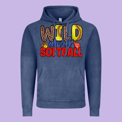 Wild About Softball Vintage Hoodie Designed By Zillion Design Studio