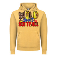 Vintage Mustard wild about softball Vintage Hoodie - Zillion Design Studio