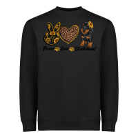 Black peace love dachshund Heavyweight Sweatshirt - RanaPortraitStore