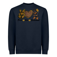 Navy peace love dachshund Heavyweight Sweatshirt - RanaPortraitStore