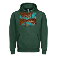Sports Green turquoise glitter leopard background Zipper Hoodie - AdoDesignShop