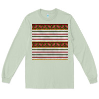 Matcha christmas mistletoe and stripes seamless pattern Long Sleeve Tee - BundleAndBundleShop