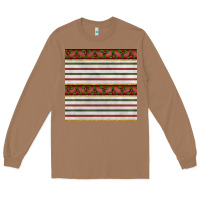 Toasted Coconut christmas mistletoe and stripes seamless pattern Long Sleeve Tee - BundleAndBundleShop