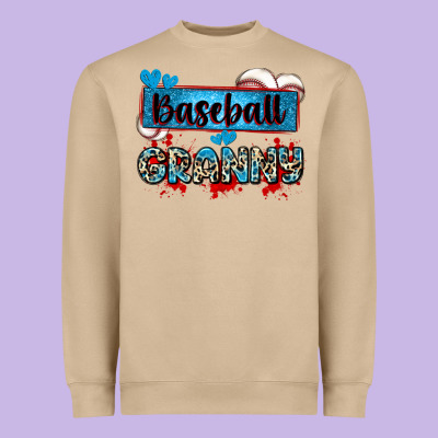 Baseball Granny With Leopard Heavyweight Sweatshirt Designed By Zillion Design Studio