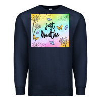 Navy just breathe Premium Sweatshirt - MaliasSmallBusiness