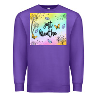 Purple just breathe Premium Sweatshirt - MaliasSmallBusiness