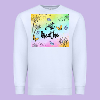 Just Breathe Premium Sweatshirt Designed By Maliassmallbusiness