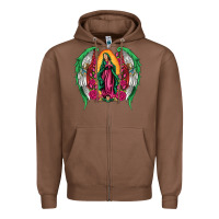 Chestnut mexican flag wings our lady of guadalupe Zipper Hoodie - Artiststas