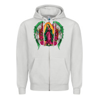 Dove Grey mexican flag wings our lady of guadalupe Zipper Hoodie - Artiststas