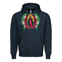Navy mexican flag wings our lady of guadalupe Zipper Hoodie - Artiststas