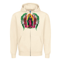 Sandshell mexican flag wings our lady of guadalupe Zipper Hoodie - Artiststas