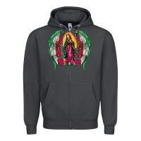 Smoke mexican flag wings our lady of guadalupe Zipper Hoodie - Artiststas