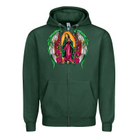 Sports Green mexican flag wings our lady of guadalupe Zipper Hoodie - Artiststas