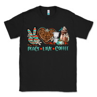 Black peace love coffee Classic Tee - AdoDesignShop