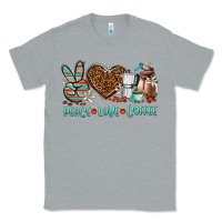 Heather Grey peace love coffee Classic Tee - AdoDesignShop