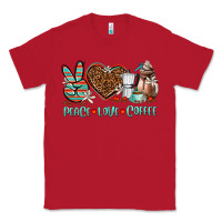 Red peace love coffee Classic Tee - AdoDesignShop
